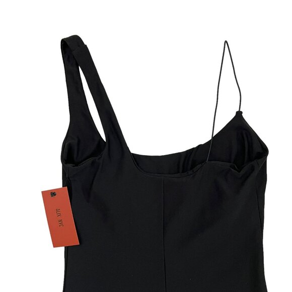 Alix NYC Women's Harper Bike Shorts Bodysuit Romper Asymmetric Straps Black L - Picture 6 of 16